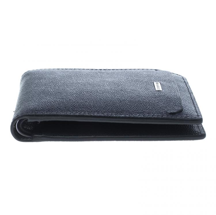 Pre Owned Cerruti 1881 Navy Blue Leather Baku Bifold Wallet