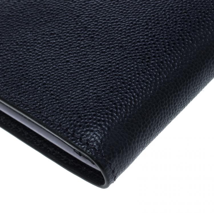 Pre Owned Cerruti 1881 Navy Blue Leather Baku Bifold Wallet
