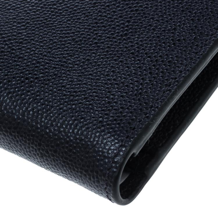Pre Owned Cerruti 1881 Navy Blue Leather Baku Bifold Wallet