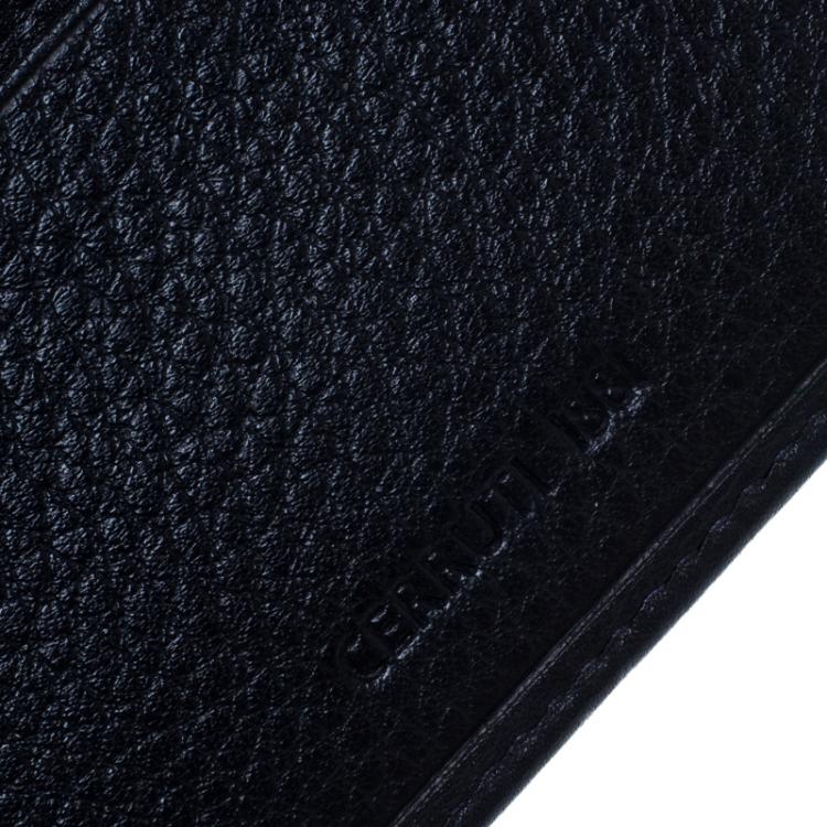 Pre Owned Cerruti 1881 Dark Blue Leather Derby Bifold Wallet