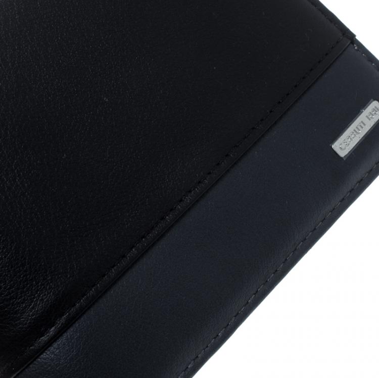 Pre Owned Cerruti 1881 Black/Grey Leather York B Bifold Wallet