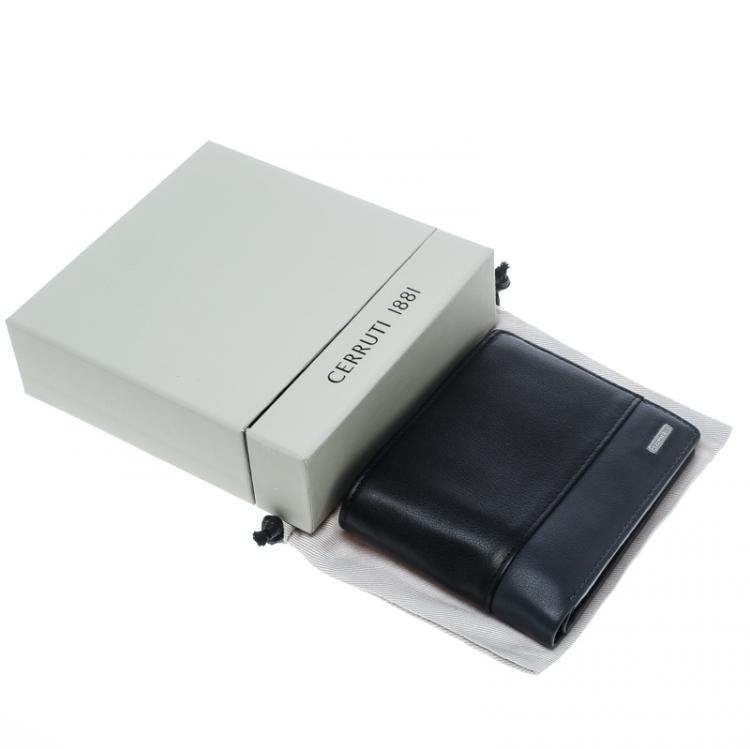 Pre Owned Cerruti 1881 Black/Grey Leather York B Bifold Wallet