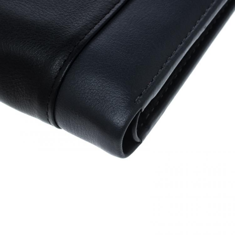 Pre Owned Cerruti 1881 Black/Grey Leather York B Bifold Wallet