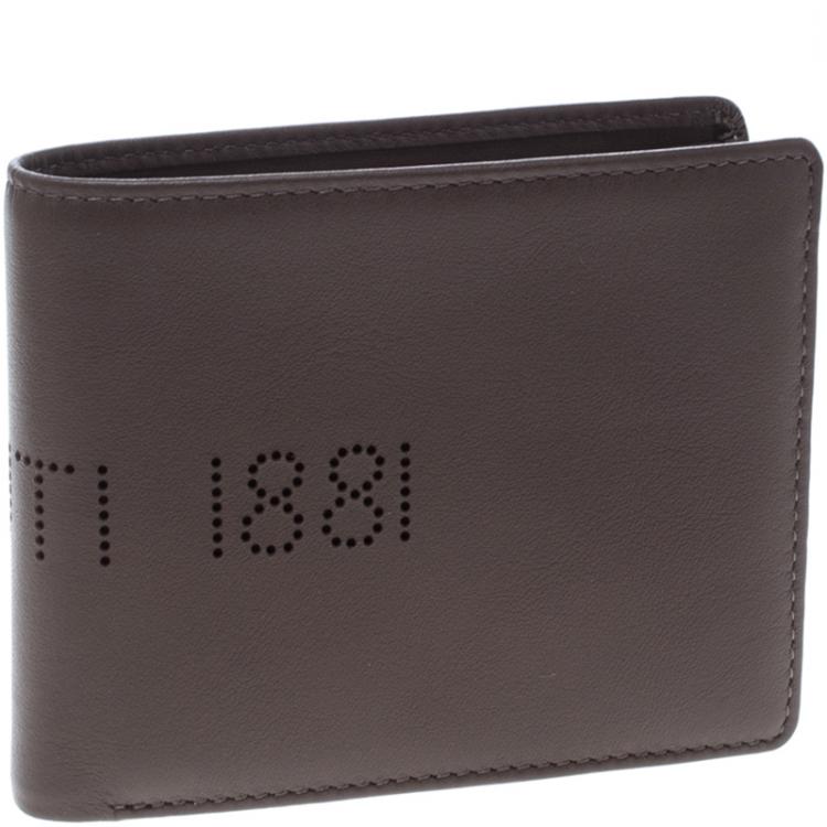 Pre Owned Cerruti 1881 Brown Leather Carson Bifold Wallet