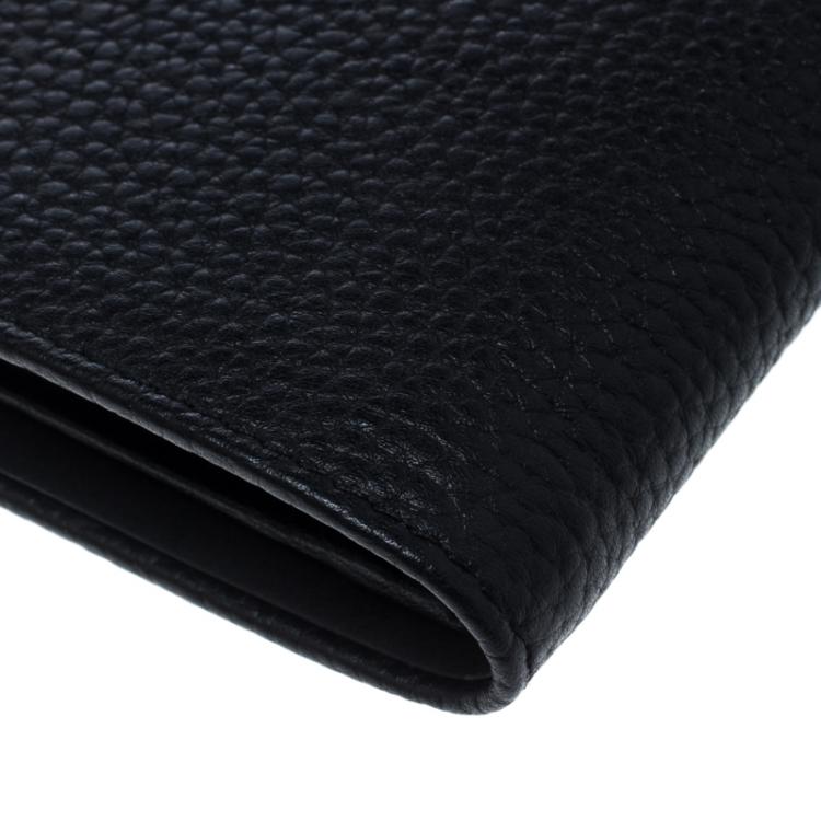Pre Owned Cerruti 1881 Black Leather Derby Bifold Wallet