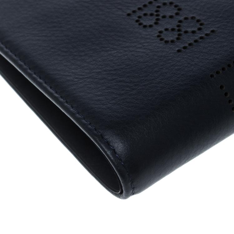 Pre Owned Cerruti 1881 Navy Blue Leather Carson Bifold Wallet