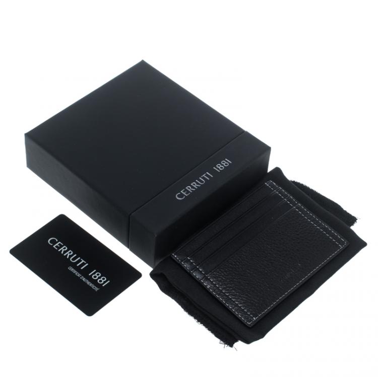 Pre Owned Cerruti 1881 Black Leather Montreal 6CC Card Holder