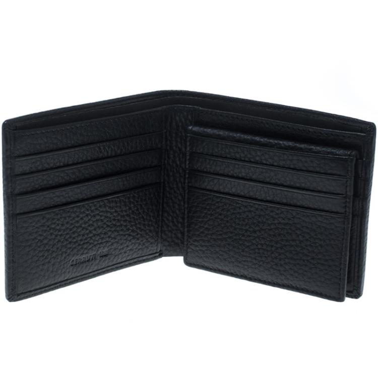 Pre Owned Cerruti 1881 Black Leather Derby Bifold Wallet