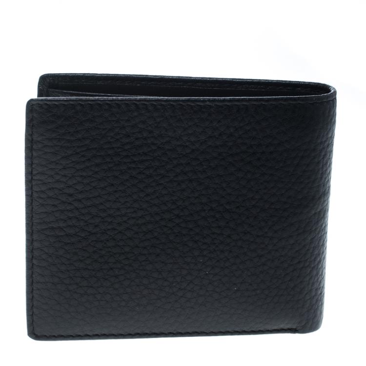 Pre Owned Cerruti 1881 Black Leather Derby Bifold Wallet