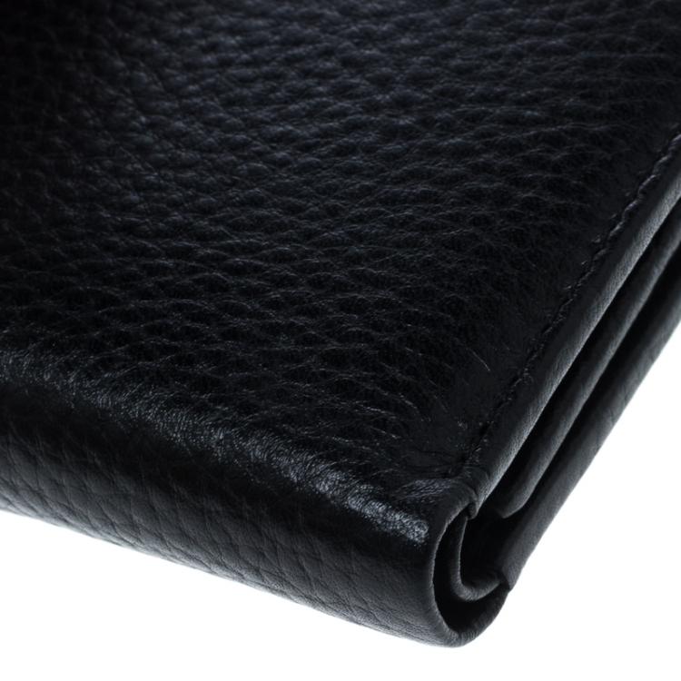 Pre Owned Cerruti 1881 Black Leather Derby Bifold Wallet