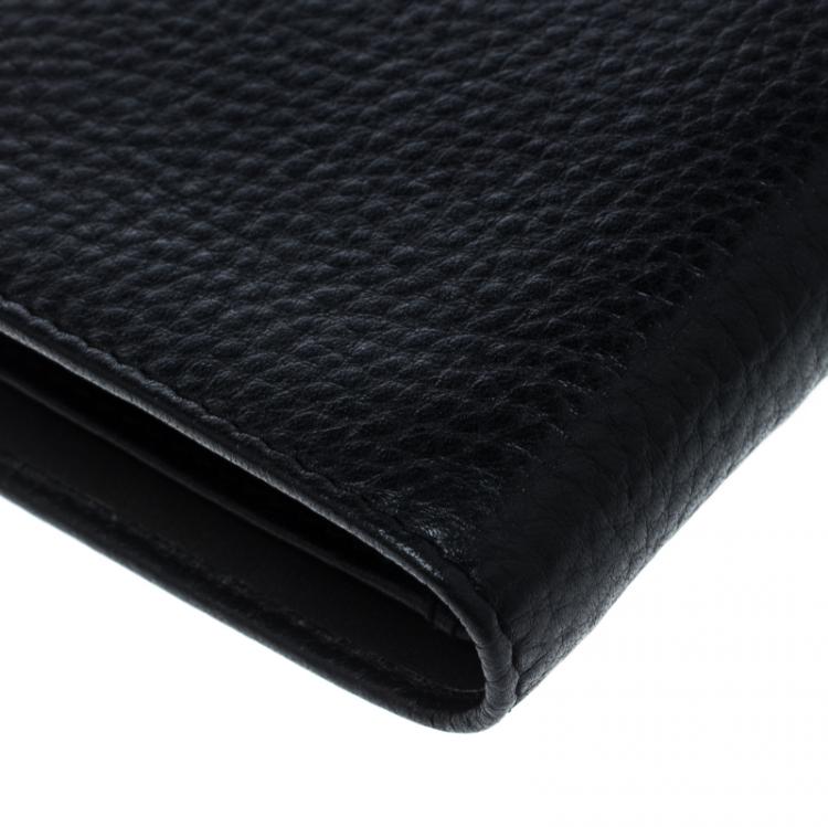 Pre Owned Cerruti 1881 Black Leather Derby Bifold Wallet