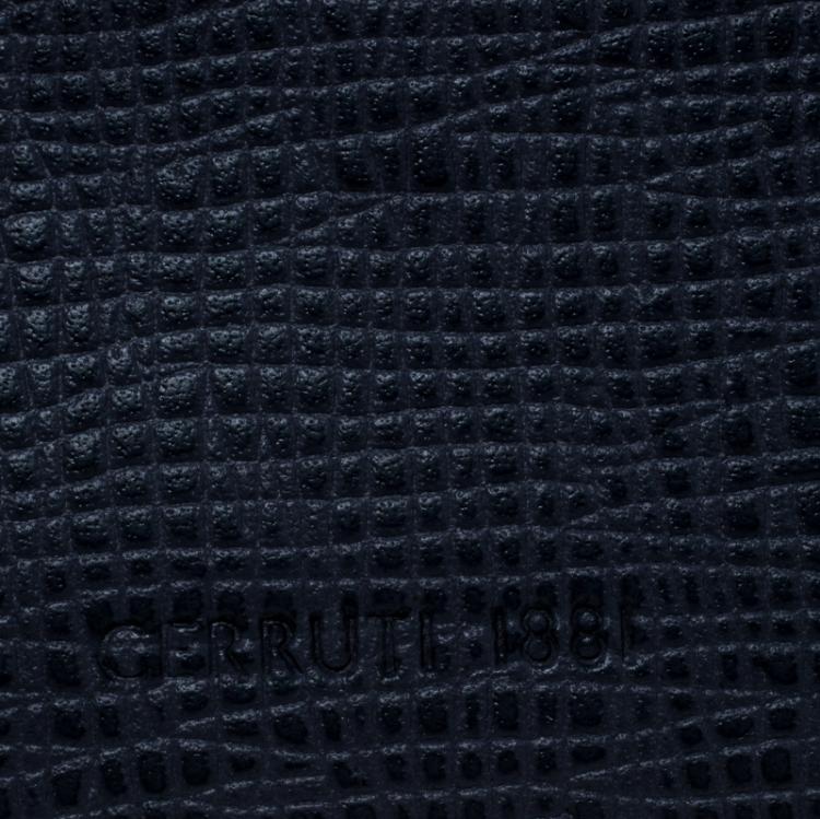 Pre Owned Cerruti 1881 Navy Blue Leather Chester 6CC Zip Card Holder