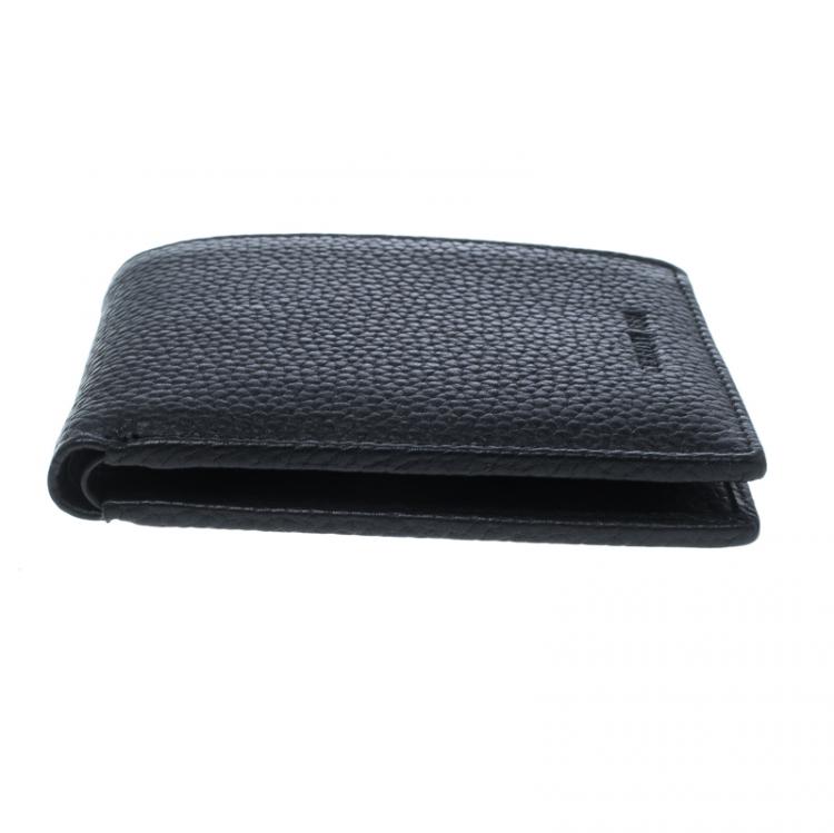 Pre Owned Cerruti 1881 Black Leather Derby Bifold Wallet