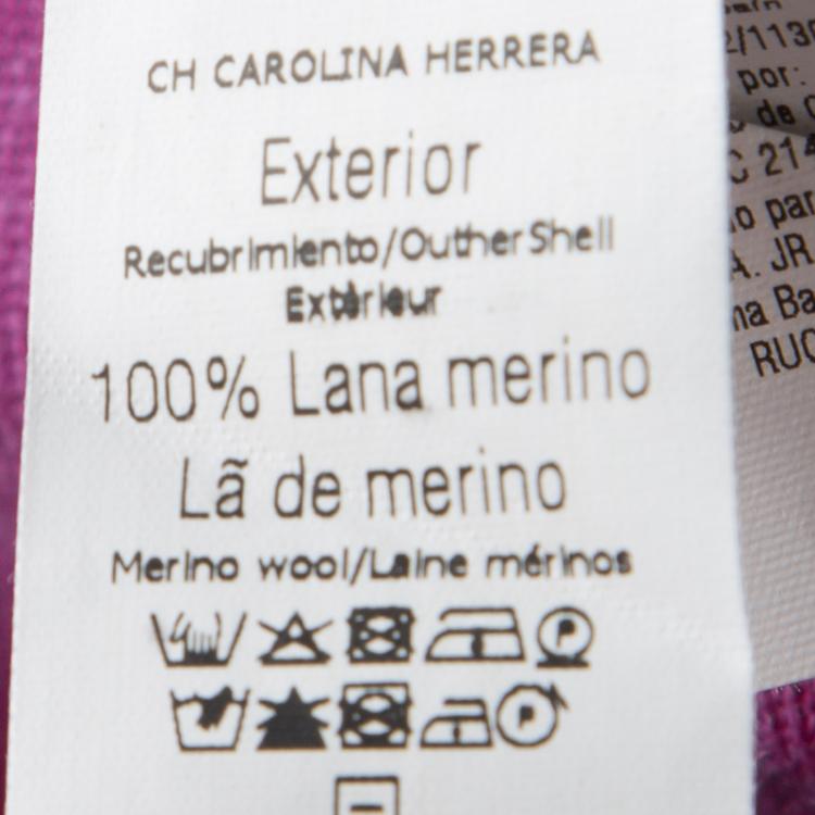 Pre Owned CH Carolina Herrera Purple Merino Wool V-Neck Sweater XL