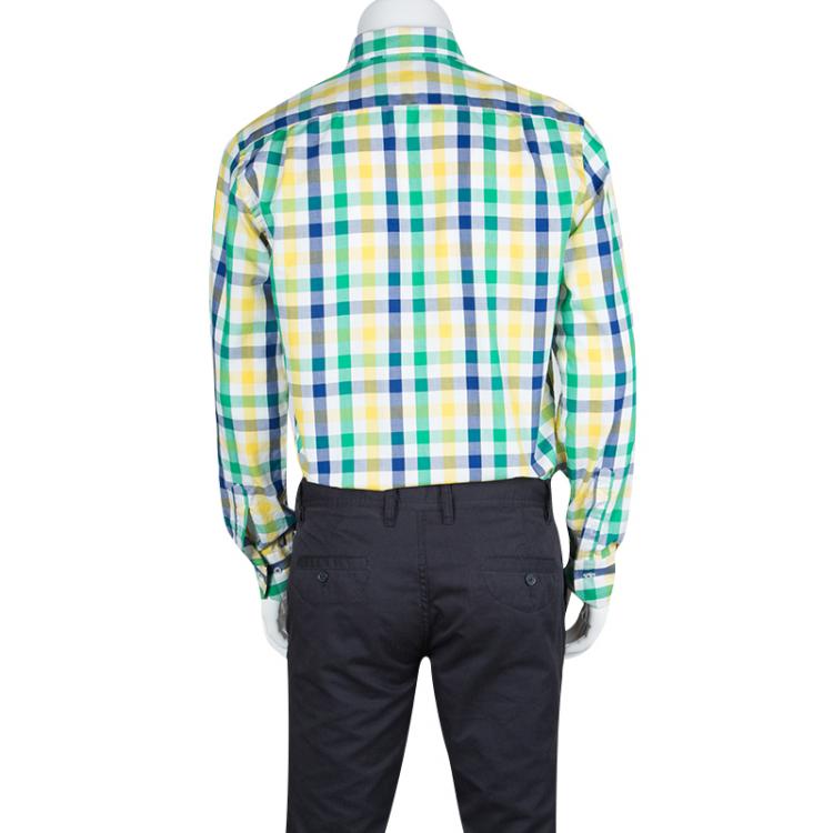 Pre Owned CH Carolina Herrera Checked Cotton Long Sleeve Button Down Shirt L
