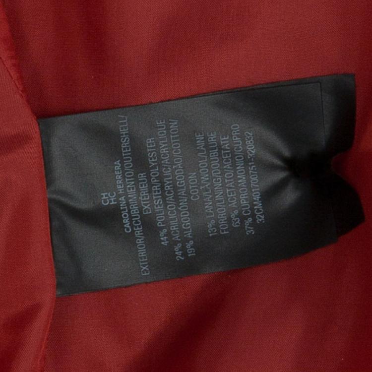 Pre Owned CH Carolina Herrera Collarless Tweed Jacket L