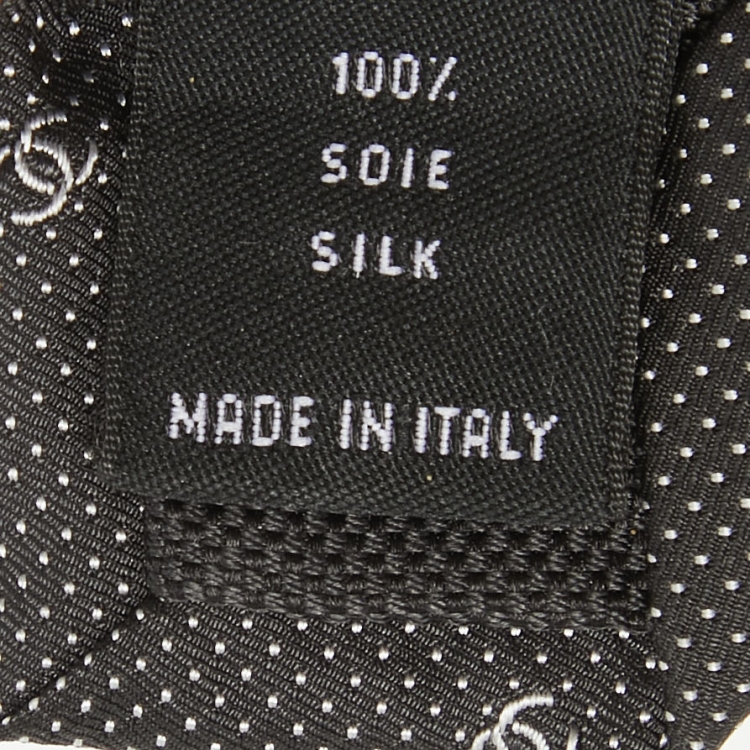 Pre Owned Chanel Black CC Print Silk Skinny Tie