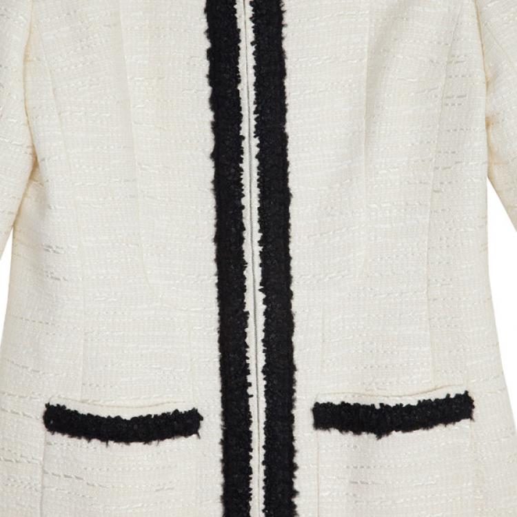 Pre Owned Chanel Classic Monochrome Tweed Jacket M