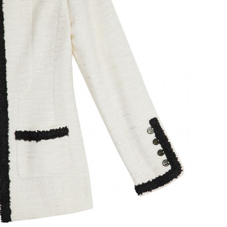 Pre Owned Chanel Classic Monochrome Tweed Jacket M