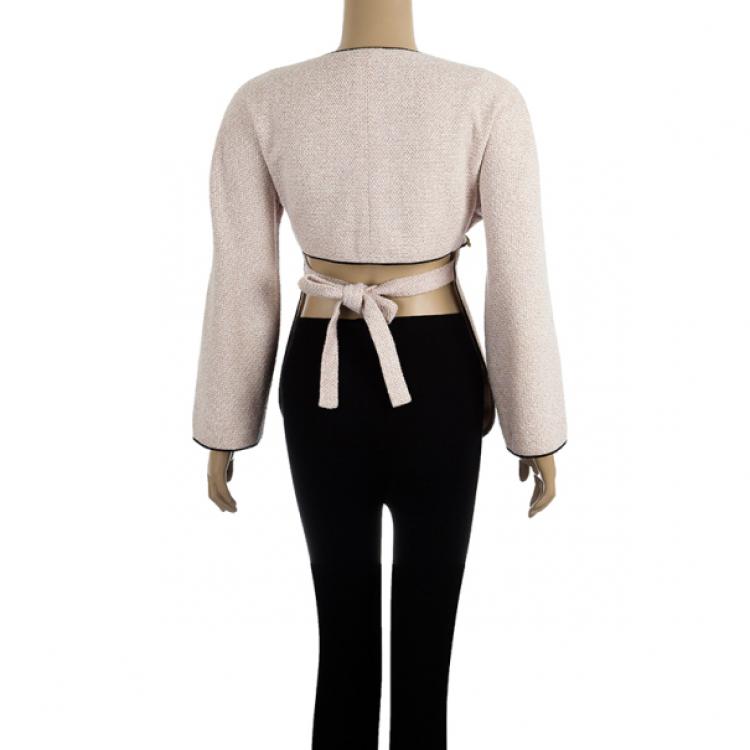 Pre Owned Chanel Backless Tweed Jacket M