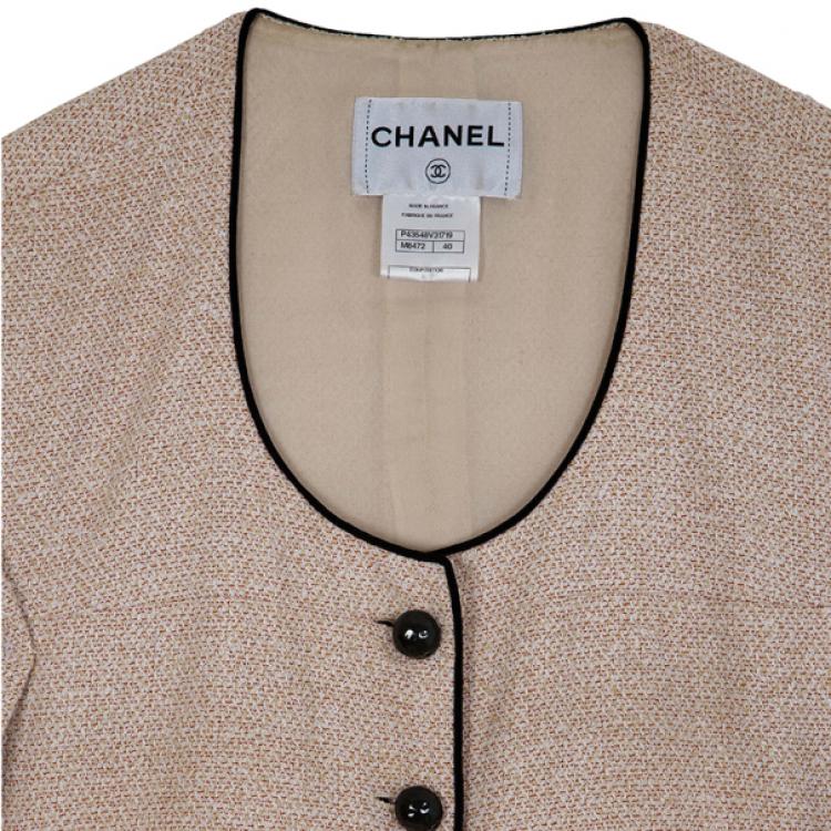 Pre Owned Chanel Backless Tweed Jacket M