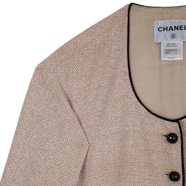 Pre Owned Chanel Backless Tweed Jacket M