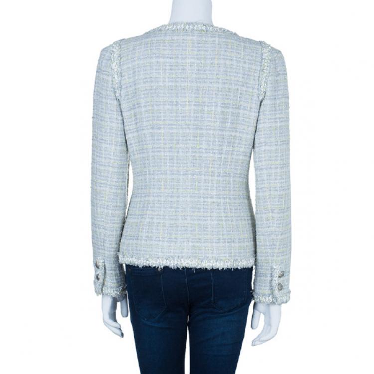 Pre Owned Chanel Bouclé Grey Jacket L