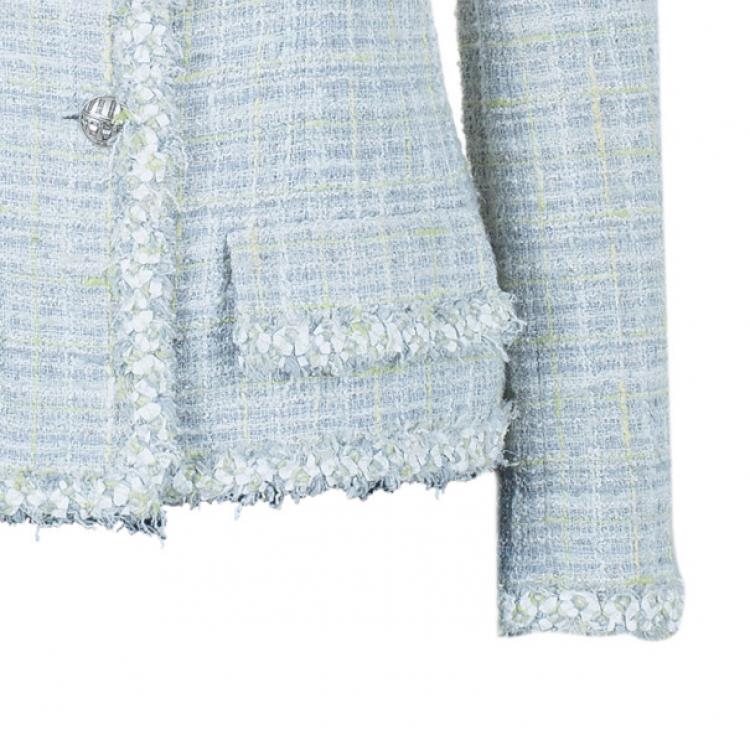 Pre Owned Chanel Bouclé Grey Jacket L