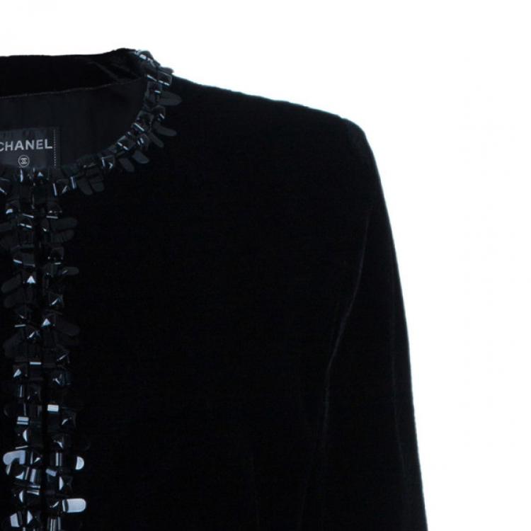 Pre Owned Chanel Velvet Embellished Jacket XXL