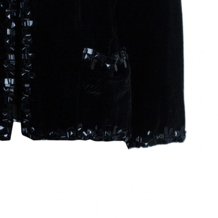 Pre Owned Chanel Velvet Embellished Jacket XXL