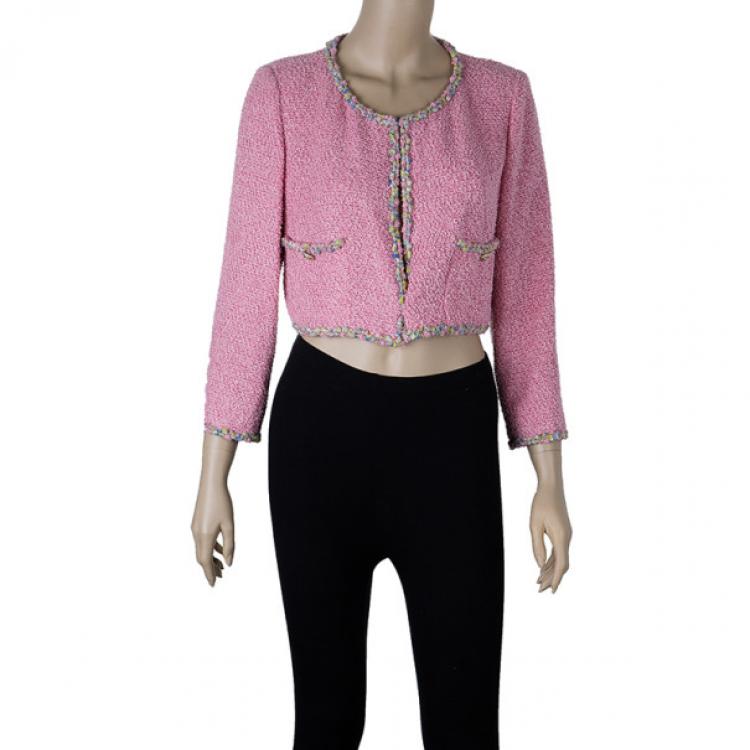Pre Owned Chanel Rose Tweed Jacket L