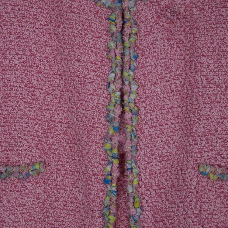 Pre Owned Chanel Rose Tweed Jacket L