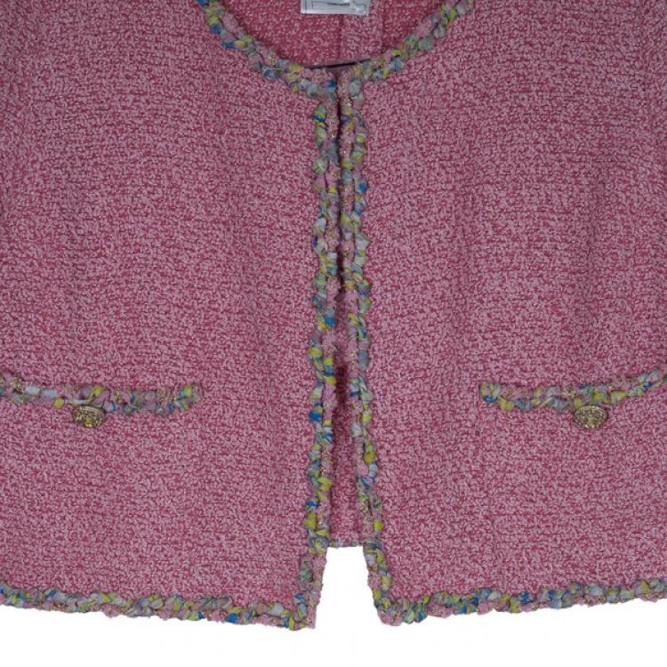 Pre Owned Chanel Rose Tweed Jacket L
