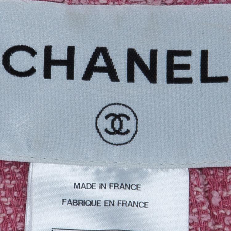 Pre Owned Chanel Rose Tweed Jacket L