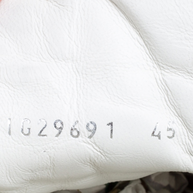 Pre Owned Chanel White Leather CC High Top Sneakers Size 45