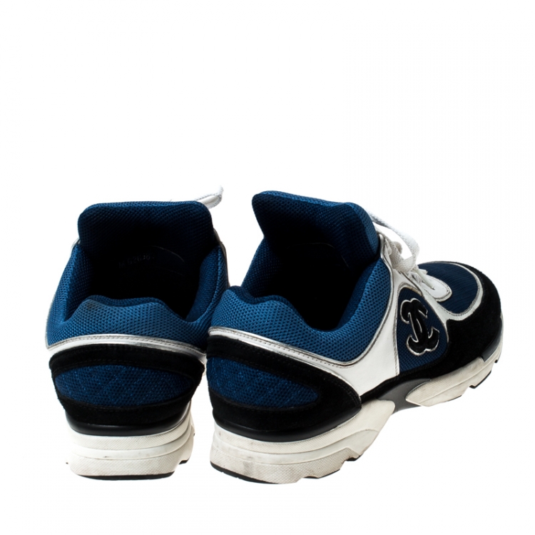 مملوكة مسبقًا Chanel Multicolor Mesh and Leather CC Lace Up Sneakers Size 41