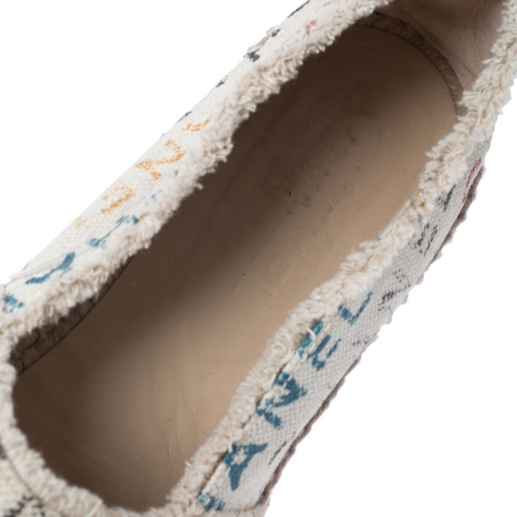 Pre Owned Chanel Multicolor Toile Monogram Canvas Espadrille Size 42