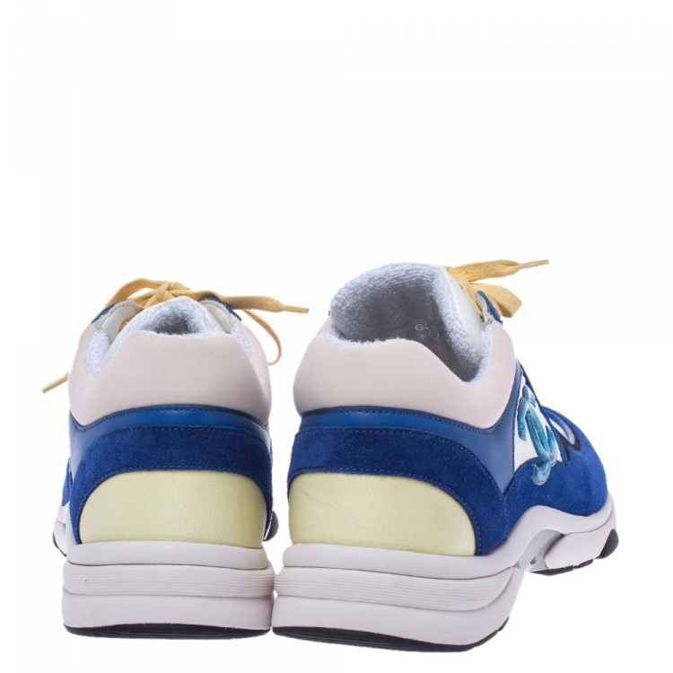 Pre Owned Chanel Multicolor Fabric, Suede and Leather CC Low Top Sneakers Size 42