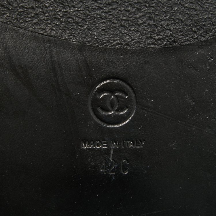 Pre Owned Chanel Black Quilted Leather Dad Sandals Size 42