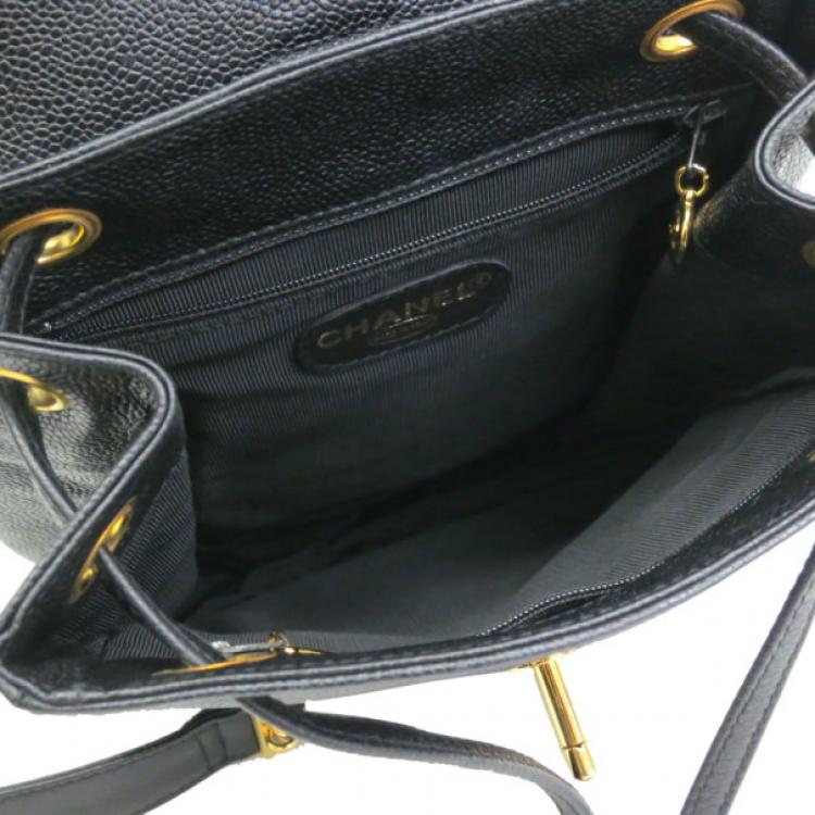 Pre Owned Chanel Black CC Caviar Backpack