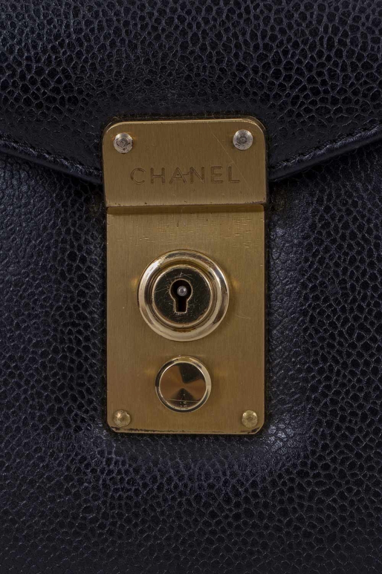 Pre Owned Chanel Black Caviar Leather Briefcase