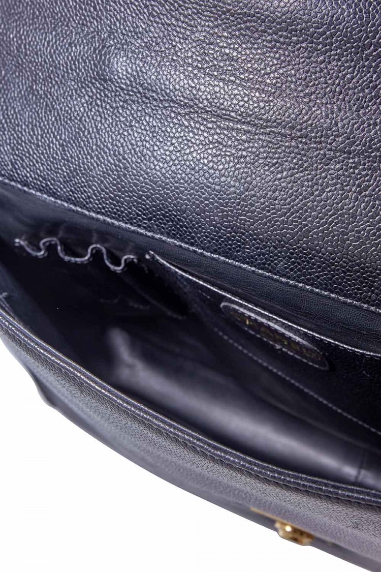 Pre Owned Chanel Black Caviar Leather Briefcase