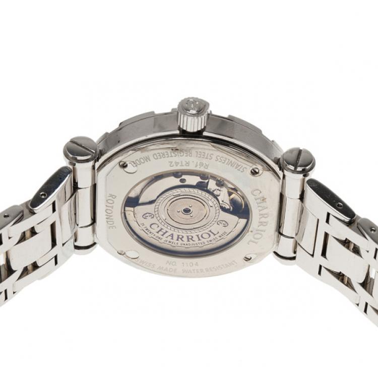 Pre Owned Charriol White Stainless Steel Rotonde Men's Wristwatch 42MM