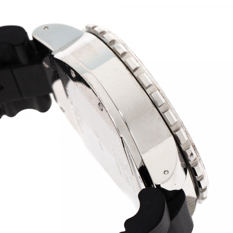 Pre Owned Chaumet Black Stainless Steel Diamond Class One 625B Men's Wristwatch 40 MM
