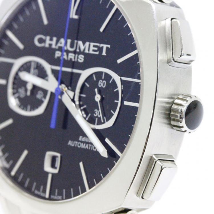 Pre Owned Chaumet Navy Stainless Steel Dandy Chronograph Men's Wristwatch 40MM