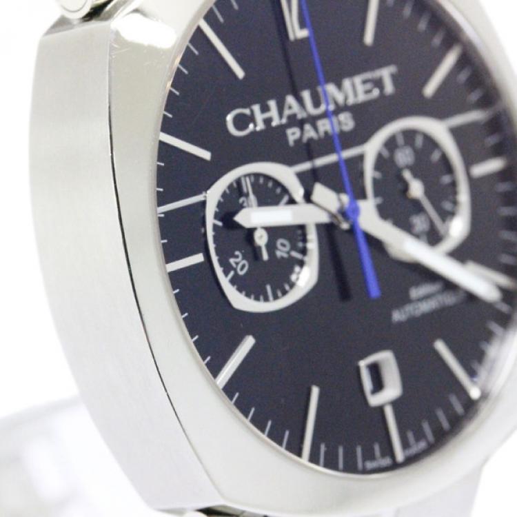 Pre Owned Chaumet Navy Stainless Steel Dandy Chronograph Men's Wristwatch 40MM