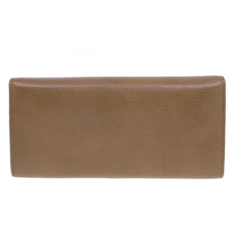 Pre Owned Chloe Nut Leather Lily Continental Wallet