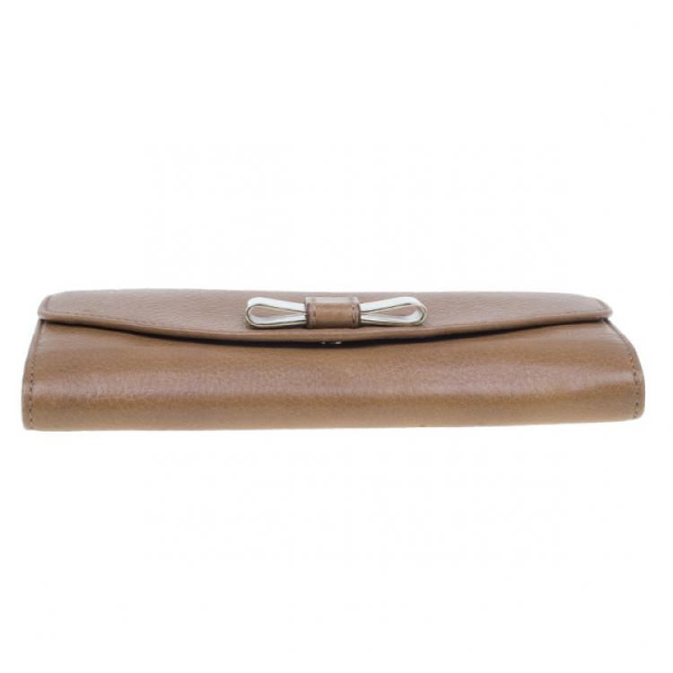 Pre Owned Chloe Nut Leather Lily Continental Wallet