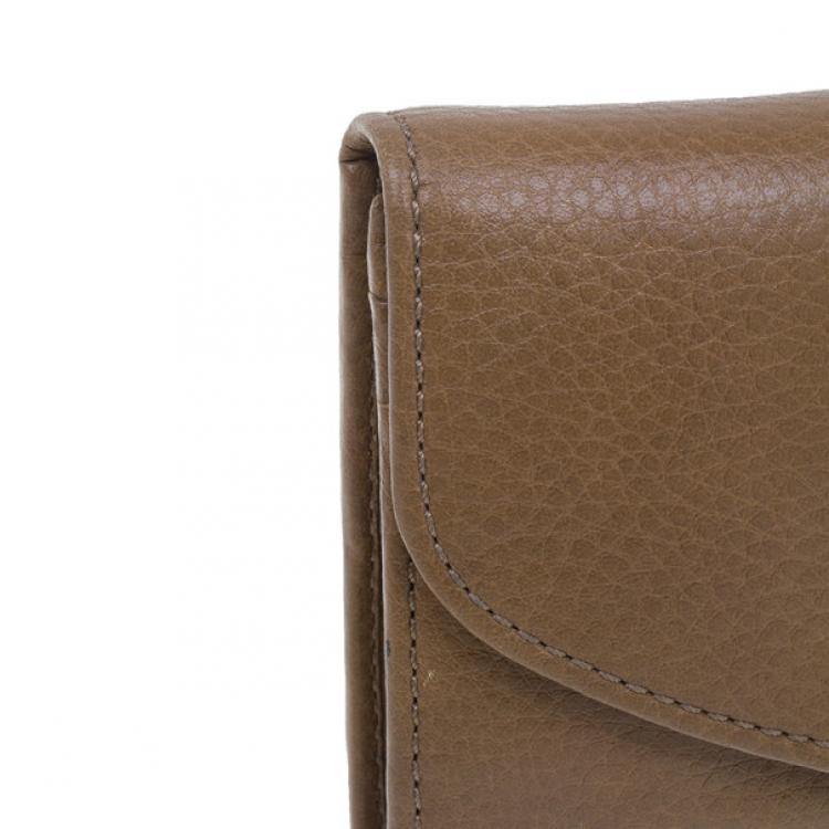 Pre Owned Chloe Nut Leather Lily Continental Wallet