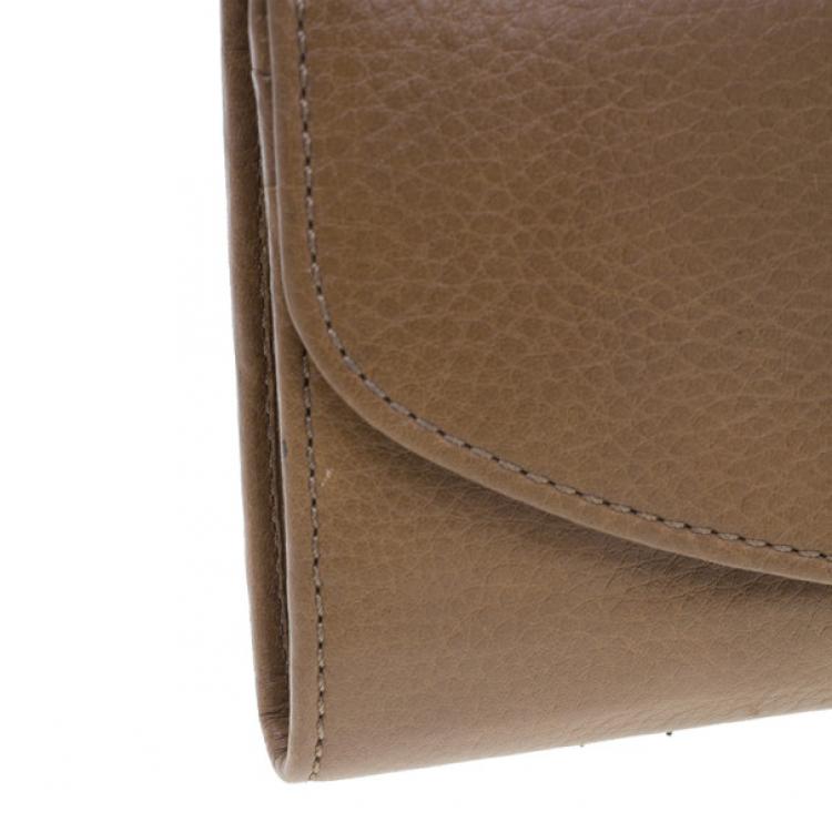 Pre Owned Chloe Nut Leather Lily Continental Wallet